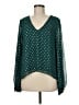 Meritt Polka Dots Green Long Sleeve Blouse Size M - photo 1