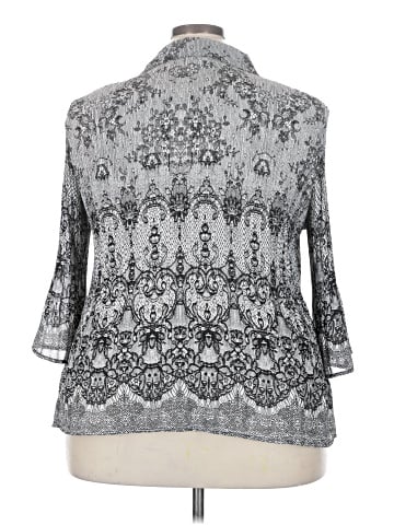 Fashion Bug 3/4 Sleeve Button-Down Shirt (view 2)