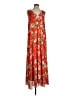 Adrienne 100% Polyester Tropical Orange Casual Dress Size S - photo 1