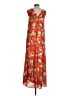 Adrienne 100% Polyester Tropical Orange Casual Dress Size S - photo 2