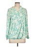 White Mark Green Long Sleeve Blouse Size L - photo 1