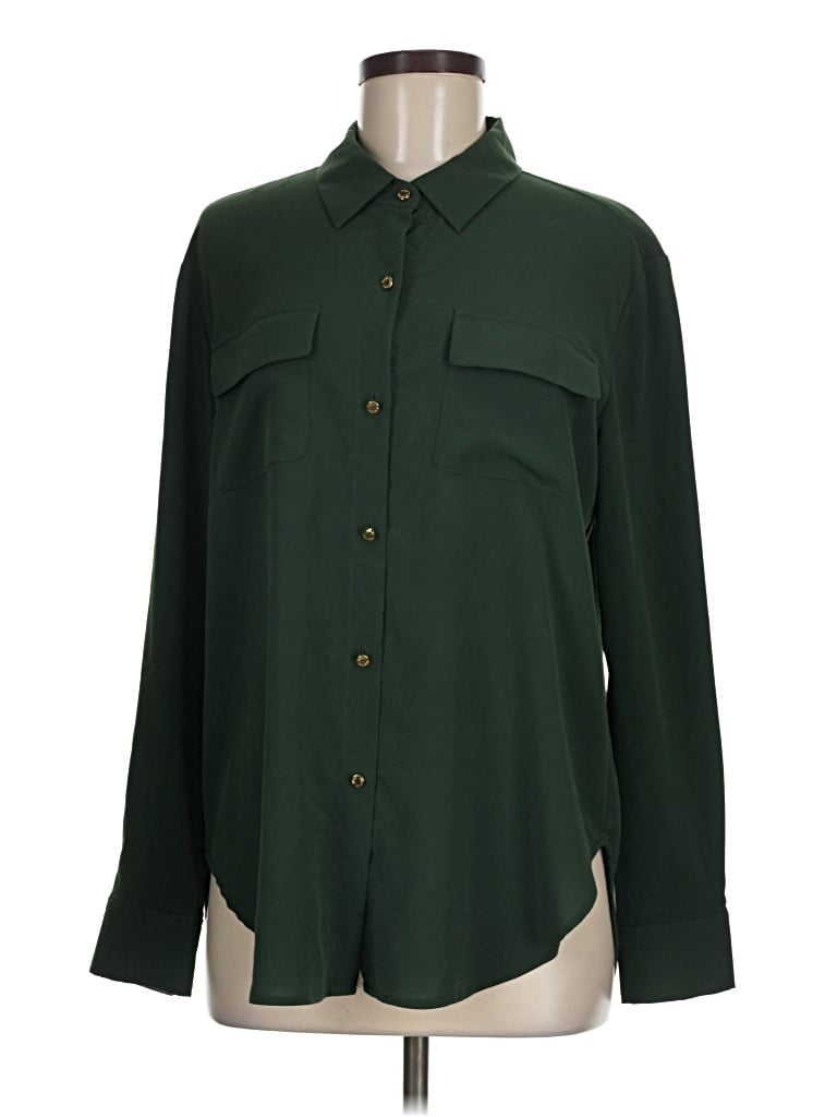 Pre-owned Juicy Couture Long Sleeve Blouse In Green