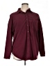 Unbranded 100% Polyester Solid Burgundy Long Sleeve Blouse Size XL - photo 1