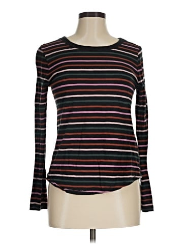 Madewell Whisper Cotton Rib-Crewneck Long-Sleeve Tee in Ryley Stripe (view 1)
