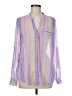 Kut from the Kloth 100% Polyester Stripes Purple Long Sleeve Blouse Size M - photo 1