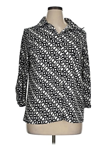 Notations 3/4 Sleeve Button-Down Shirt (view 1)