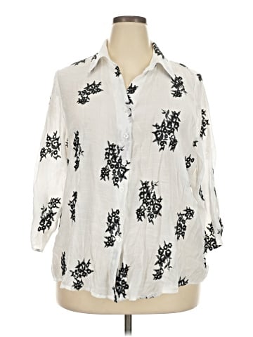 AB Studio 3/4 Sleeve Button-Down Shirt (view 1)