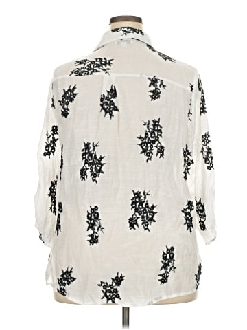 AB Studio 3/4 Sleeve Button-Down Shirt (view 2)