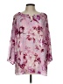 Unbranded 100% Polyester Pink 3/4 Sleeve Blouse Size L - photo 1