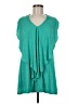 Theory 100% Viscose Teal Short Sleeve Blouse Size M - photo 1