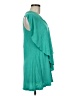 Theory 100% Viscose Teal Short Sleeve Blouse Size M - photo 4