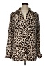 Ann Taylor 100% Polyester Animal Print Brown Long Sleeve Blouse Size L - photo 1