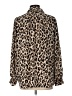 Ann Taylor 100% Polyester Animal Print Brown Long Sleeve Blouse Size L - photo 2