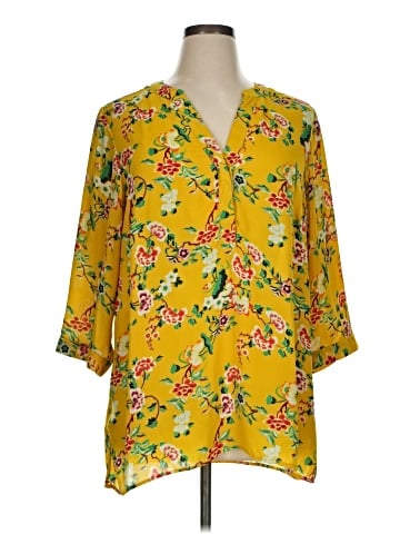 Rose + Olive 3/4 Sleeve Blouse (view 1)