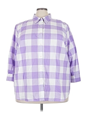 Chaps 3/4 Sleeve Button-Down Shirt (view 1)