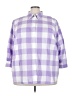 Chaps 100% Cotton Checkered-gingham Purple 3/4 Sleeve Button-Down Shirt Size 3X - photo 1