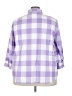 Chaps 100% Cotton Checkered-gingham Purple 3/4 Sleeve Button-Down Shirt Size 3X - photo 2