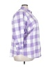 Chaps 100% Cotton Checkered-gingham Purple 3/4 Sleeve Button-Down Shirt Size 3X - photo 4