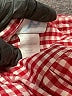 Bella Bliss 100% Cotton Checkered-gingham Red Long Sleeve Button-Down Shirt Size 8 - photo 4