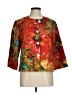 Chico's 100% Cotton Print Red Blazer Size Med (1) - photo 1