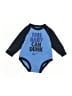 Nike 100% Polyester Graphic Blue Long Sleeve Onesie 0-3 MO / 3 MO - photo 1