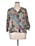 Beacon 100% Polyester Floral Teal 3/4 Sleeve Blouse Size XL - photo 1