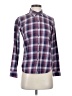 Garnet Hill 100% Cotton Plaid Maroon Purple Long Sleeve Button-Down Shirt Size 00 (petite) - photo 1