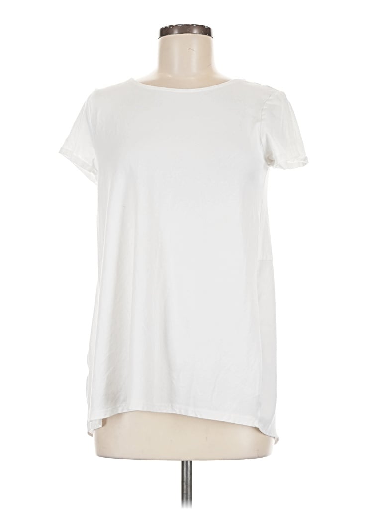 Pre-owned Lands' End Short Sleeve T-shirt In White