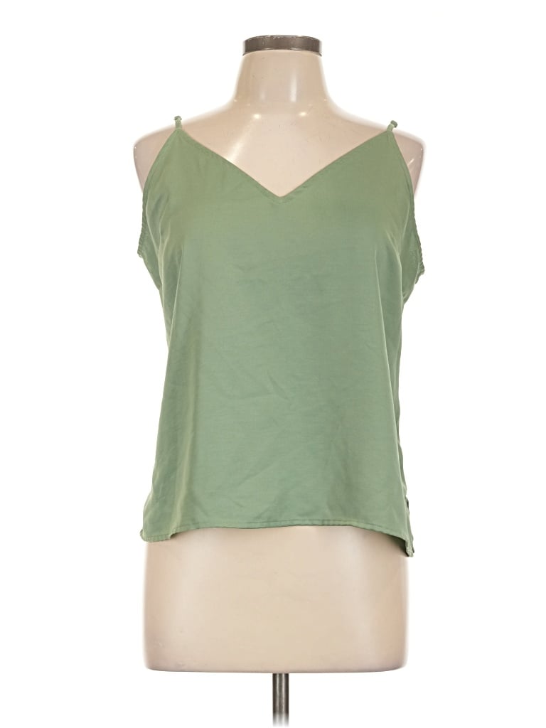 Pre-owned A New Day Tank Top Green Cold Shoulder Neckline Tops