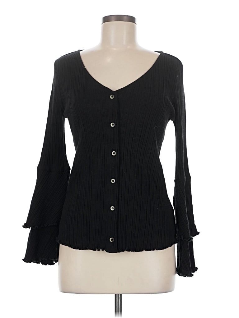 Pre-owned Gilli Long Sleeve Blouse In Black