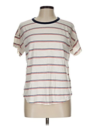 Madewell Whisper Cotton Rib-Crewneck Ringer Tee in Altair Stripe (view 1)