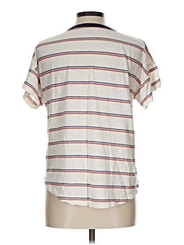 Madewell Whisper Cotton Rib-Crewneck Ringer Tee in Altair Stripe (view 2)