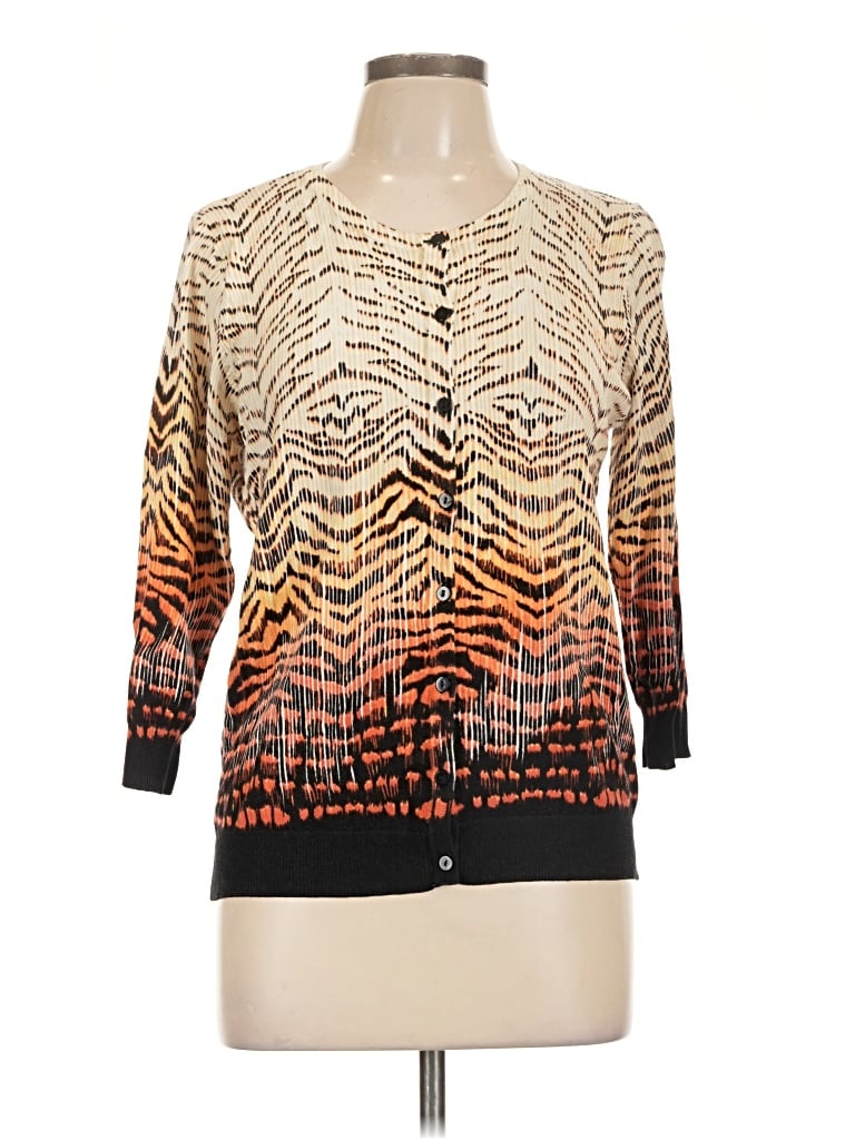 Pre-owned Joseph A Cardigan Sweater In Orange
