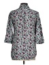 Millenium 100% Rayon Floral Teal 3/4 Sleeve Button-Down Shirt Size M - photo 2