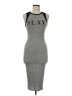May Pink Solid Gray Casual Dress Size M - photo 1
