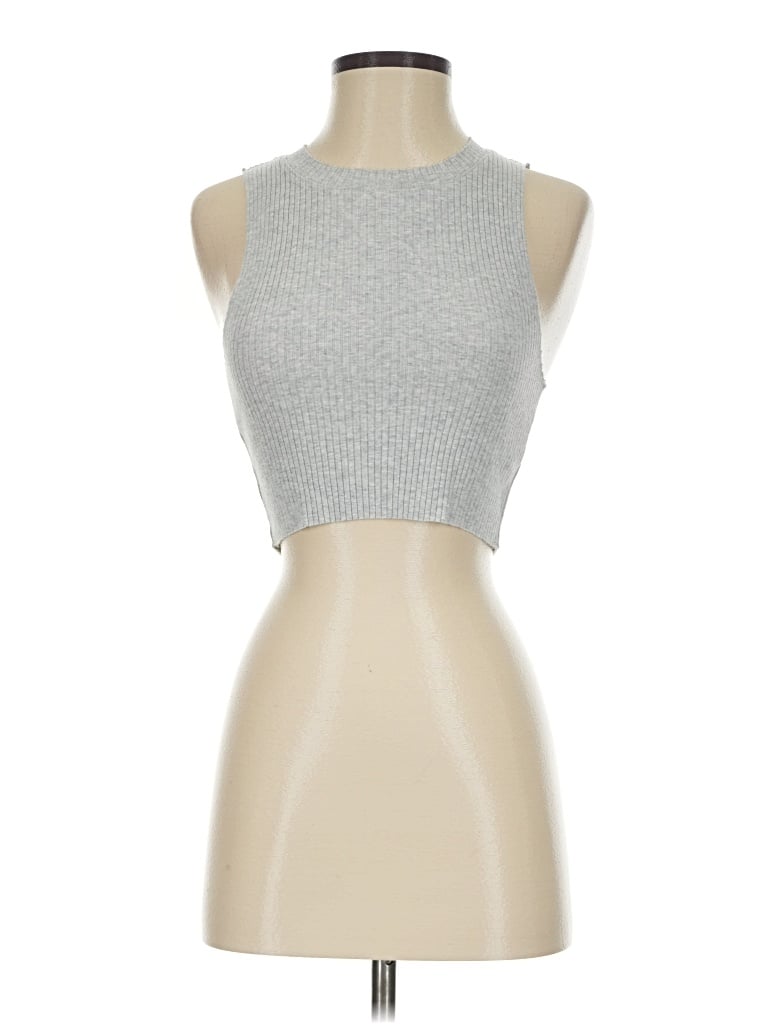 Pre-owned Aerie Tank Top Silver Halter Neckline Tops