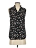 Van Heusen 100% Polyester Floral Black Sleeveless Blouse Size XXS - photo 1