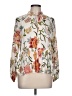 Ann Taylor LOFT 100% Polyester Floral Ivory Long Sleeve Blouse Size Lg Petite - photo 1