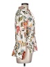 Ann Taylor LOFT 100% Polyester Floral Ivory Long Sleeve Blouse Size Lg Petite - photo 4