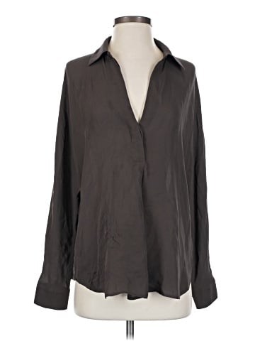 Vince. Long Sleeve Silk Top (view 1)