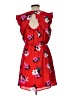 41Hawthorn 100% Polyester Floral Red Casual Dress Size Lg Petite - photo 2