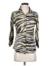 David Cline Animal Print Gold 3/4 Sleeve Blouse Size S - photo 1