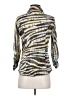 David Cline Animal Print Gold 3/4 Sleeve Blouse Size S - photo 2