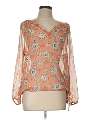 Lucky Brand Long Sleeve Silk Top (view 1)