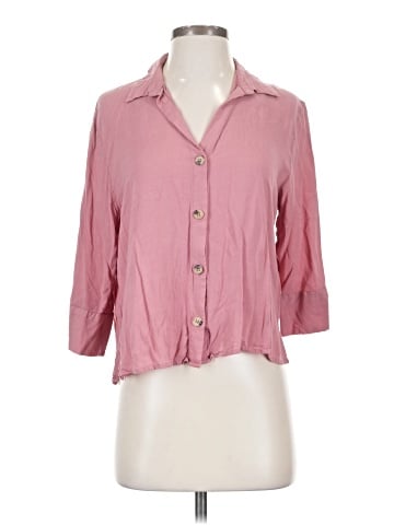 Divided by H&M 3/4 Sleeve Button-Down Shirt (view 1)