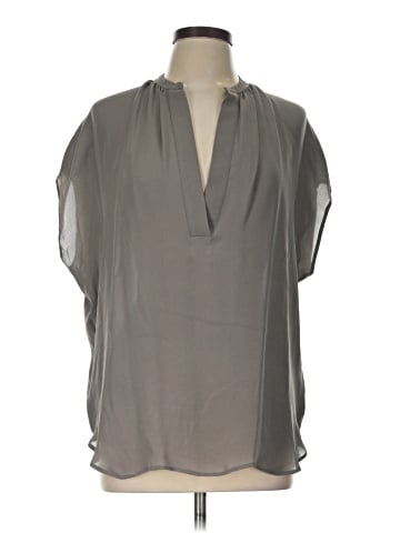 Vince. Short Sleeve Silk Top (view 1)
