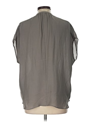 Vince. Short Sleeve Silk Top (view 2)