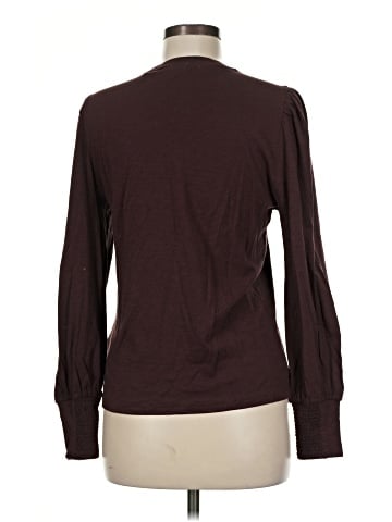 Madewell Smocked Long-Sleeve Top in Soft Slub (view 2)