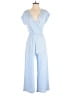 Caution to the Wind Solid Blue Jumpsuit Size M - photo 1