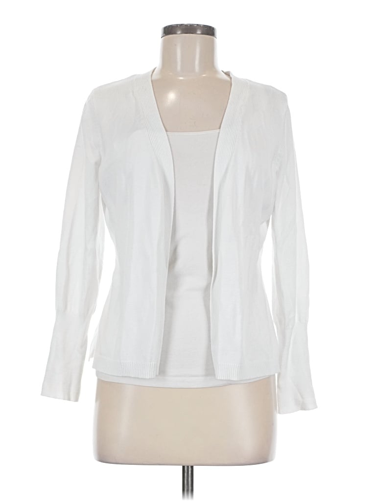 Pre-owned Assorted Brands Cardigan Sweater In White